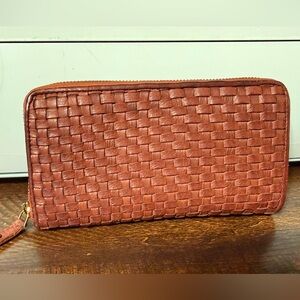 Woven Leather Ashwood Wallet